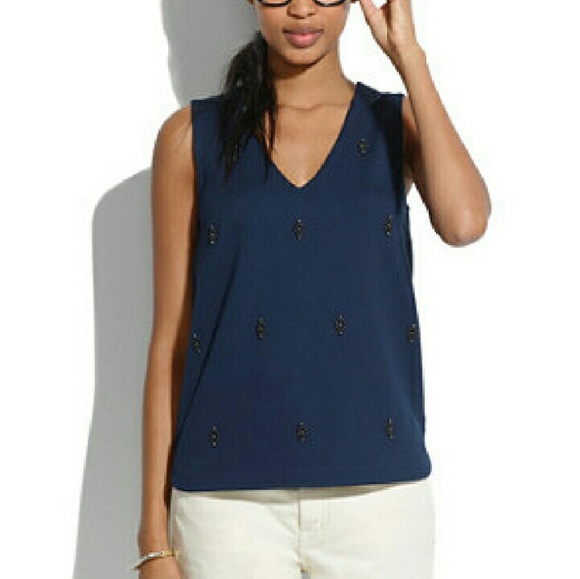 Madewell Tops - Madewell Jeweled Ponte Nightshine Tank
